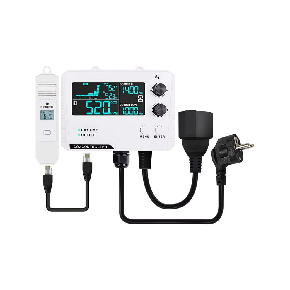 Carbon Dioxide Controller Single Channel Split Probe Co2 Monitor Co2 Pressure Reducer Valve For Greenhouse Eu Plug D 4712358113856