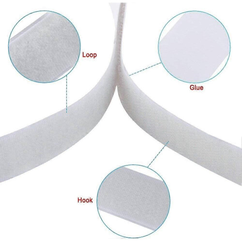 Self Adhesive Hook and Loop Tape, Durable Nylon Strips for Wide Application Including Object Assembly, Fly Screens, Clothing, Textiles, Crafts, 2