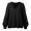 Women Sweatshirt U Neck Long Sleeve Waffle Pattern Pure Colour Pullover for Home Office 2