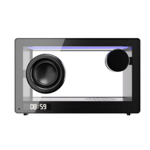 Przenośny Głośnik  Retro Zegar Bezprzewodowy HiFi Przezroczysty Soundbar Ze Światłem RGB Karta TF Audio Odtwarzacz Muzyczny B F