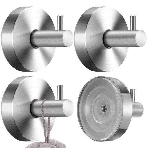 4pcs Suction Cup Hooks, Towel Hooks, No Drilling Hooks, Suction Cup, Bathroom, Kitchen, Clothes Hooks 1