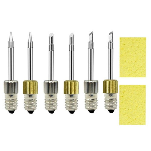 6Pcs Brass Soldering Tips USB Soldering Iron  Welding Soldering Tips for E10 Interface Soldering Stations