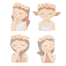 4PCS Small Fairy Succulent Plant Pot Kit with Drainage Hole 4 Inch Indoor Cactus Pot Unique Cute Flower Vases Decor