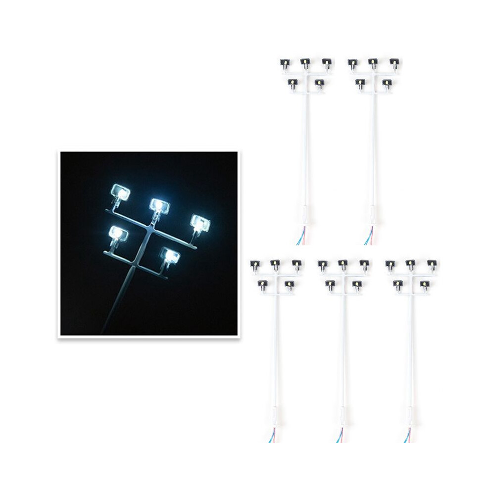 5Pcs Ho Scale Model Lighting Tower 3V Train Light Railway Led Plaza Lamps Building Scenery Layout Model Accessories 4711359352349
