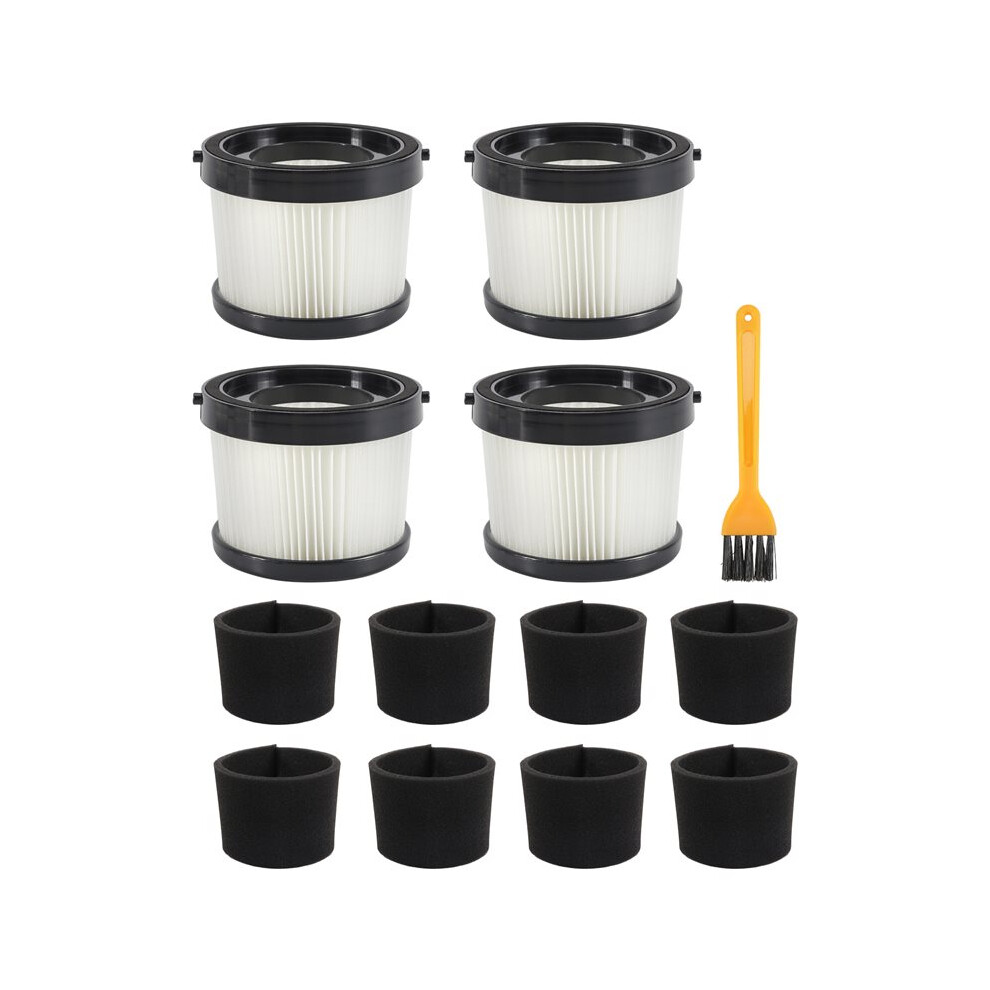 Semoic 4Pack Dcv5011h Hepa Filter For Dcv501hb Cordless Handheld Vacuum, With 8 Foam Sleeve Filters & 1 Brush