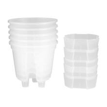 6 Cali Przezroczyste Plastikowe Doniczki Ogrodowe SamonawadniająCe Się Doniczki, 5 Szt. Plastikowych Doniczek do SzkółEk z GłęBokim Zbiornikiem