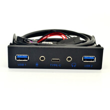 USB HUB 5 Port USB 3.1 TYPE-C USB 3.0 Frontplatte HD Audio 3,5 mm Kopfhöreranschluss Mikrofon Erweiterungsadapter für Desktop 3,5 Zoll