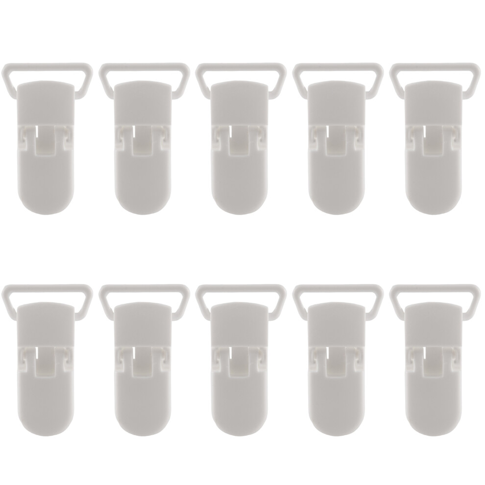 10Pcs Baby Kids T-Shape Plastic Pacifier Clips Soother Dummy Style Badge Holder White Typecat