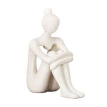 Statue di Pensatori Moderni per La Decorazione Domestica del Soggiorno, Decorazioni per Scaffali con Scultura di Pensatori Beige, Statua Astratta