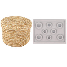 Flocked Beading Bead Board Bracelet Design Tray Gray & Wheat Straw Woven Storage Basket Storage Basket(Medium )
