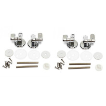 4X Alloy Replacement Toilet  Hinges Mountings Set Chrome with Fittings Screws for Toilet Accessories
