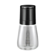 Manuelle Salz- und Pfeffermühle, Transparente Glasmühle, Pfeffermühle, Gewürzflasche, Küchenhelfer, Schwarz