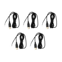 5X USB Cable Mice for Deathadder 2013 Approx. 2.1M 5 Wires 5 Pins Black Gold Plated