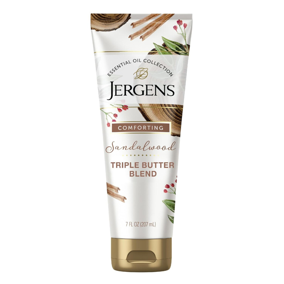Jergens Sandalwood Body Butter Lotion, Moisturizer Infused With Sandalwood Essential Oil, For All Skin Types, 7 Oz