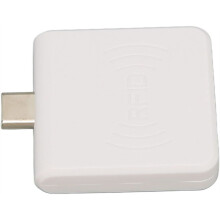 ID Card Reader, Credit Card Reader Type C Interface ID Mobile Phone Card Reader 125Khz Portable  Card Reader,White