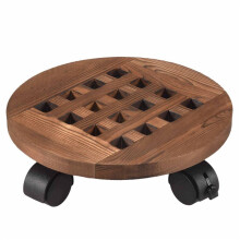 25 CM Pot de Fleur en Bois Plateau Amovible Porte-Plantes Support Base avec Roues Planteur Fleurs DéMéNageur Chariot Plaque