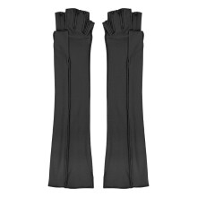 Lange Kompressionshandschuhe mit Halbfinger-Design Black