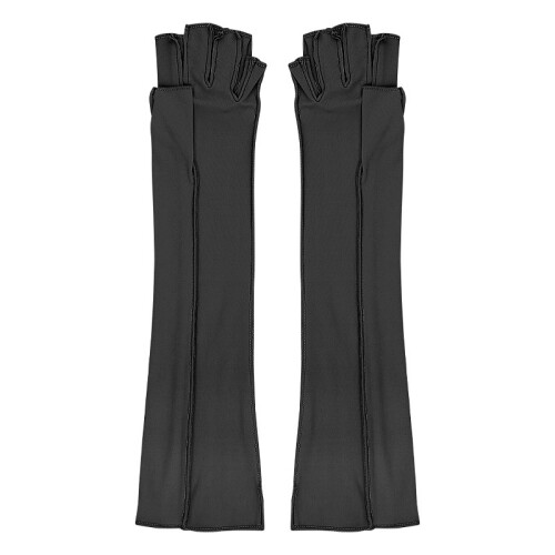 Lange Kompressionshandschuhe mit Halbfinger-Design Black