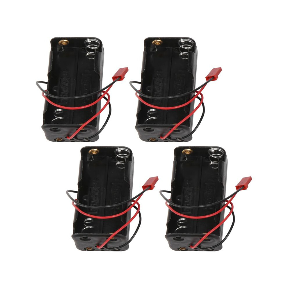 4Pack 6V 4Xaa Battery Container Case Holder Pack Box Jst Plug Receiver For Hsp Redcat 1/8 1/10 Rc Nitro Power Car Truck 4711520241830