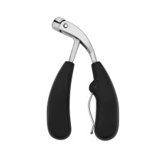 Ergonomischer, abgewinkelter Zehennagelknipser für Senioren, dicker Nagelschneider mit Komfortgriff in Schwarz-Silber, für präzises Sch