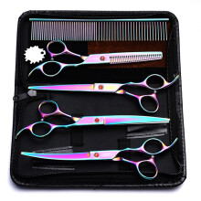 Professionelles 7-Zoll-Tierpflegescheren-Set MultiColor