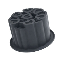 Herzförmige Silikon-Backformen für-4 Zoll groß schwarz