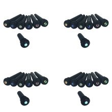 4X Ebenholz Guitar Bridge Pins, Ebenholz Endpin, Endpin, Abalone Dot für Akustikgitarre Teile Ersatz (Schwarz)