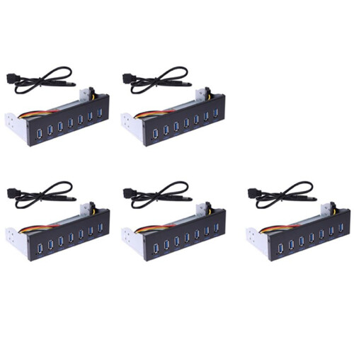 5X 7 Portas USB 5,25 Polegadas CD-ROM Compartimento CD ROM Painel Frontal para Caixa do Computador + USB 3.0 19 Pinos Conector para Tipo-A Cabo Macho