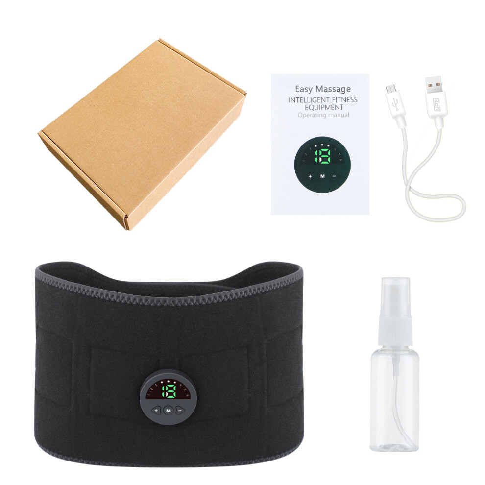 Stoyotu Black (Black) 6 Modes Abdominal Electrical Stimulation Belt Ems Slimming Belt Trainer Abs Muscle Stimulator Body Fitness Electric Weight Loss