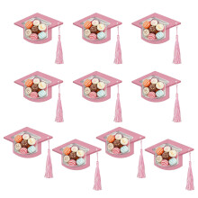 10Pcs Commencement Cap Shape Candy Box Set Graduation Gift-Pink