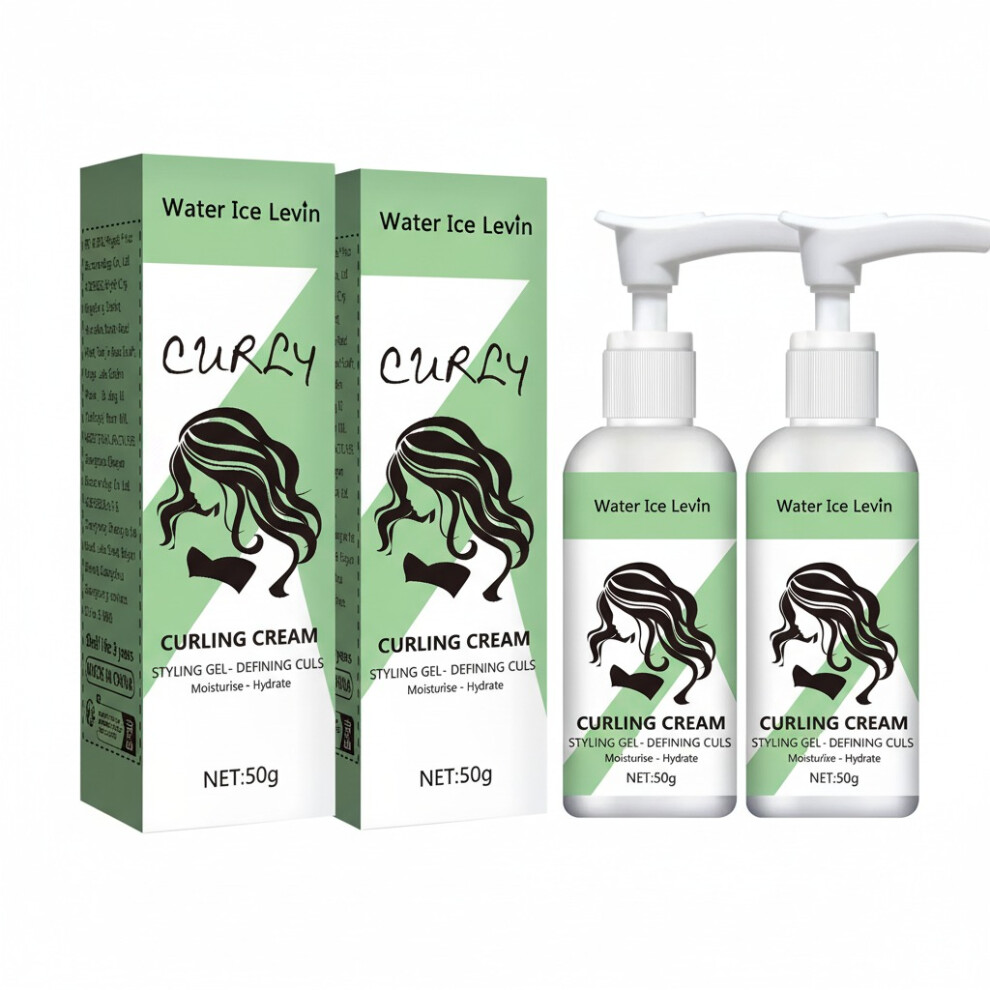 Cream (B) Water Ice Levin Curling : Your Answer To Dry, Unruly Hair. Transform Frizz Into Defined, Hydrated, And Bouncy Curls.