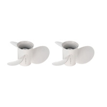 2X 664-45949-02-El Elica Fuoribordo per Barche Marine 9 7/8 x 13 per 20-30Hp Rotazione Destra 3 Pale Bianco