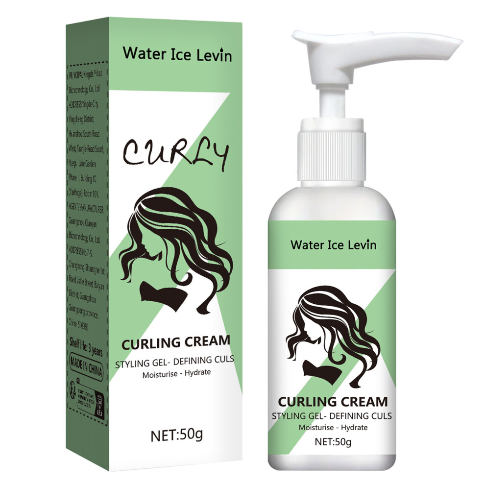 Cream (A) Water Ice Levin Curling : Your Answer To Dry, Unruly Hair. Transform Frizz Into Defined, Hydrated, And Bouncy Curls.