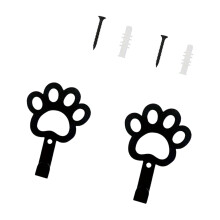 2PCS Unique Dog Paws Shaped Metal Wall Hooks Carbon Steel