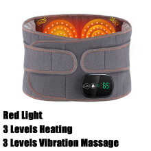 (Type A) Infrared Heating Waist Massager Electric Belt Vibration USB Charge Red Light Hot Compress Lumbar Back Support Brace Relaxation