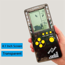 Portable Transparent Retro Game Console  Screen Handheld Brick Game Player Gift for Children and Adults