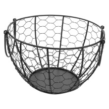 Iron Egg Storage Basket Snack Fruit Basket Collection Ceramic Hen Ornaments Decoration Kitchen Accessories B