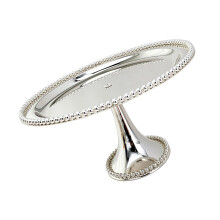 Modern Stainless Steel Dessert Plate For Home-High feet 30cm