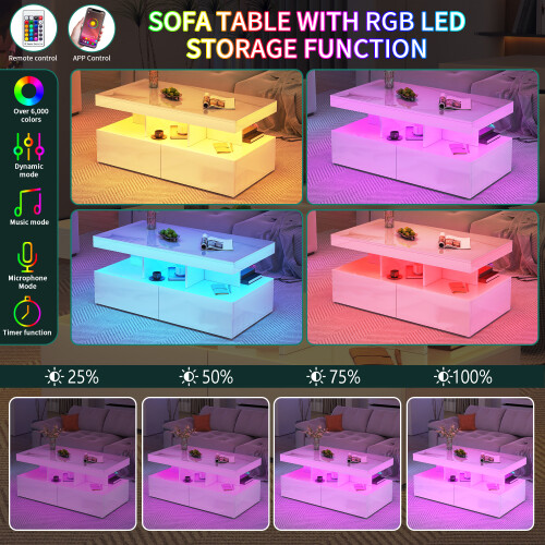 High Gloss Coffee Table for Living Room 2