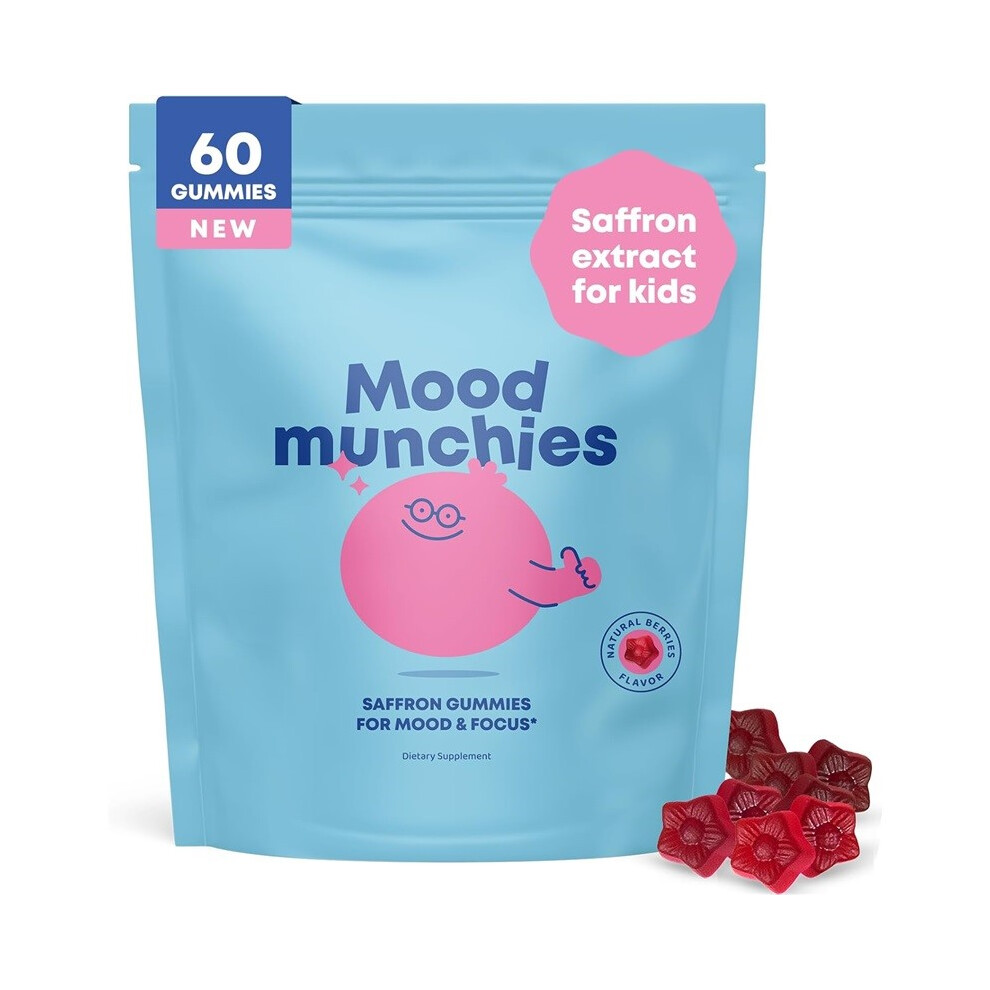 (1pc) Mood Munchies Saffron Gummies|Saffron Extract Supplement with GABA,Passion Flower&St Johns Wort