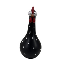 Artistic Resin Chicken Vases Multicolored Long Neck-Black