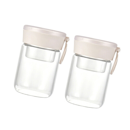 Overnight-Oat-Behälter mit Deckel, Overnight-Oat-Glas,-2 Packung