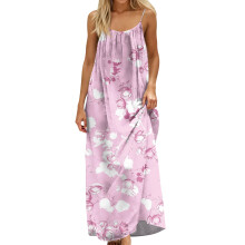 Women Backless Cami Dress, Summer Casual Sleeveless-Pink M