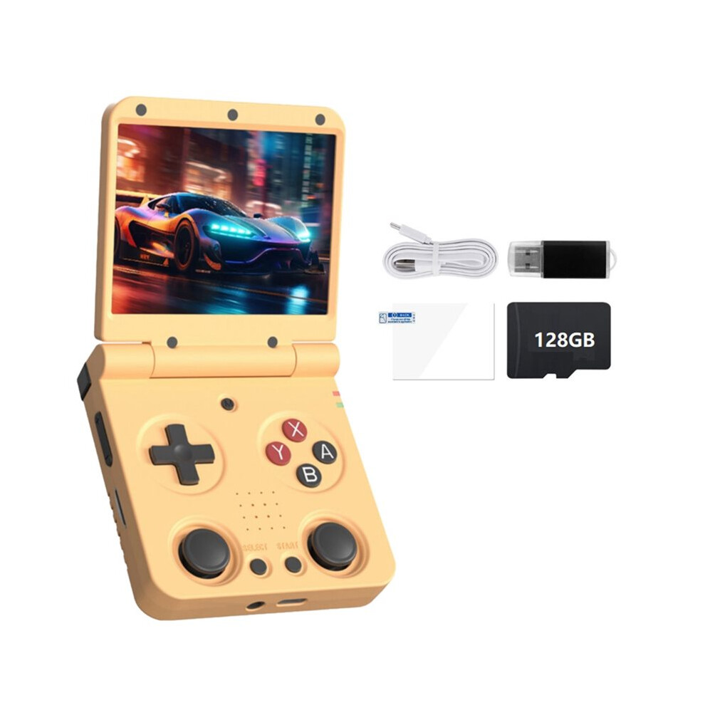 Photos - Other Electrical Equipment Zandona Flip V2 Handheld Video Game Console 128GB 3.5Inch IPS Screen Open Source Game Console -Compatible Game Pad Yellow 