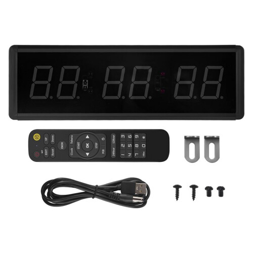 Gym Timer,LED Interval Timer Digital Countdown Wall Mounted Clock Fitness Timer,Digits Down/ Clock Stopwatch for Home