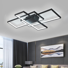 90cm Black Modern Rectangular LED Ceiling Light, 89W Cool White Light, 2610lm