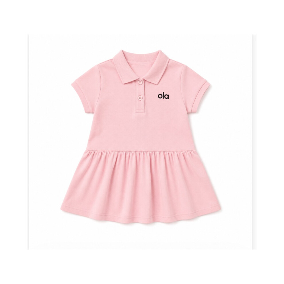 Photos - Fancy Dress  Baby girl dress summer  new Korean style polo little girl preppy skirt embroidered pleated skirt 2026(Pink, 110cm)