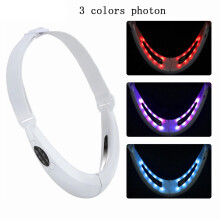 (White) EMS Face Lifting Device LED Photon Therapy Vibration Facial Massage Face Slimming Double Chin Removal V Line Lift Belt Skin Care
