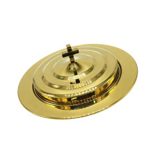 Goldenes Kommuniontablett mit passendem Deckel, robustes Design