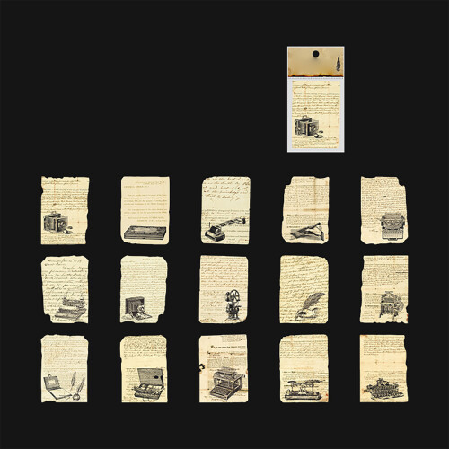 30-Piece Vintage Sticker Pack for Art 1